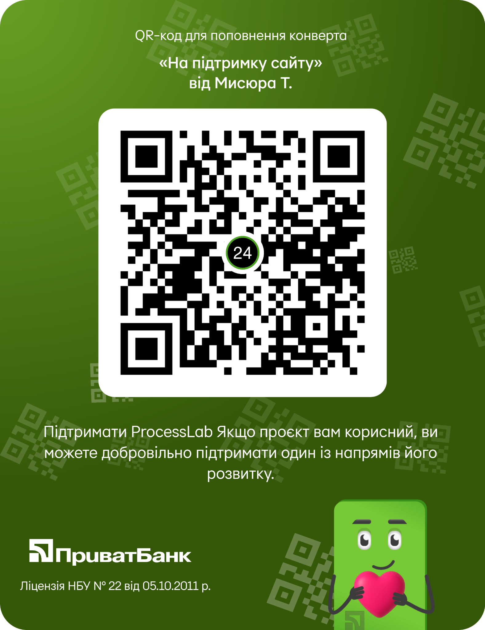 Сканируйте QR-код, чтобы открыть тот же сбор в Приват24.